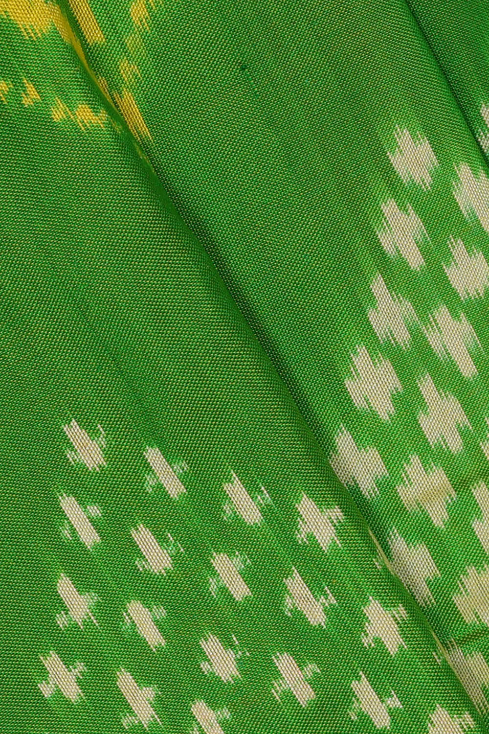 Image of Pochampally Ikat Silk Green Saree