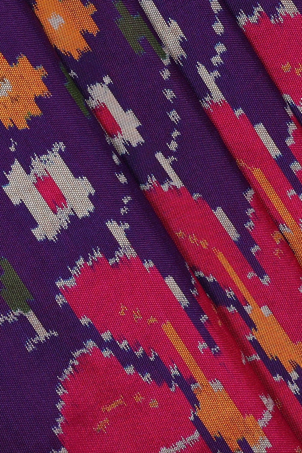 Image of Pochampally Ikat Silk Violet Saree