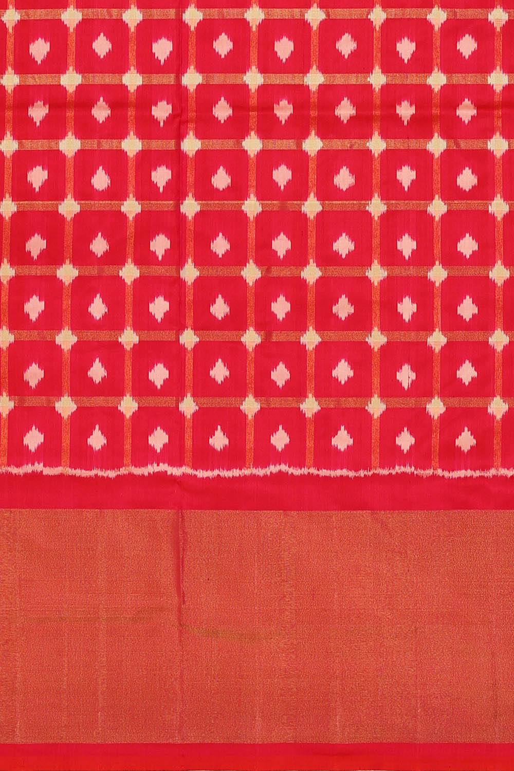 Image of Pochampally Ikat Silk White Saree