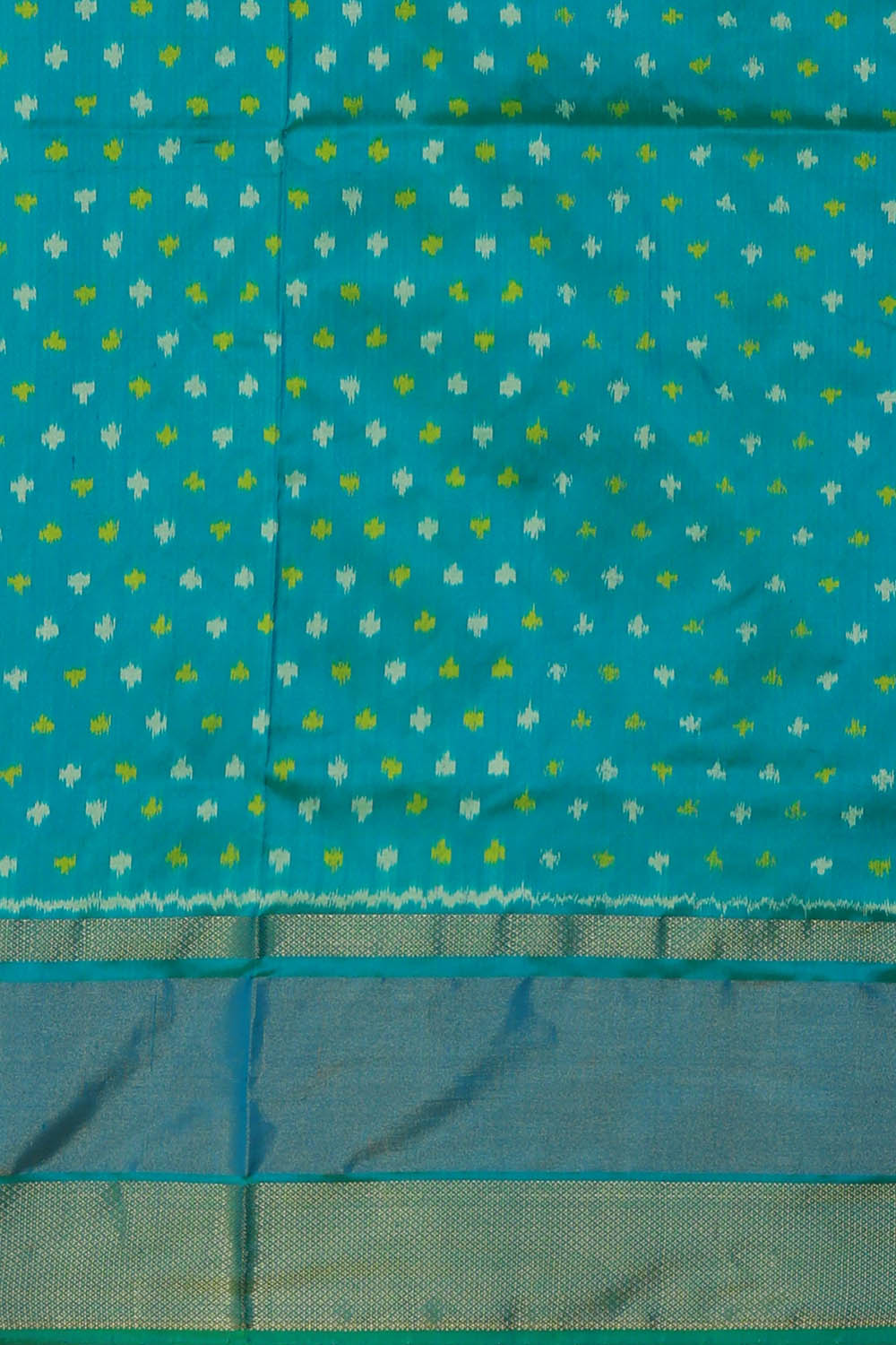 Image of Pochampally Ikat Silk Green Saree