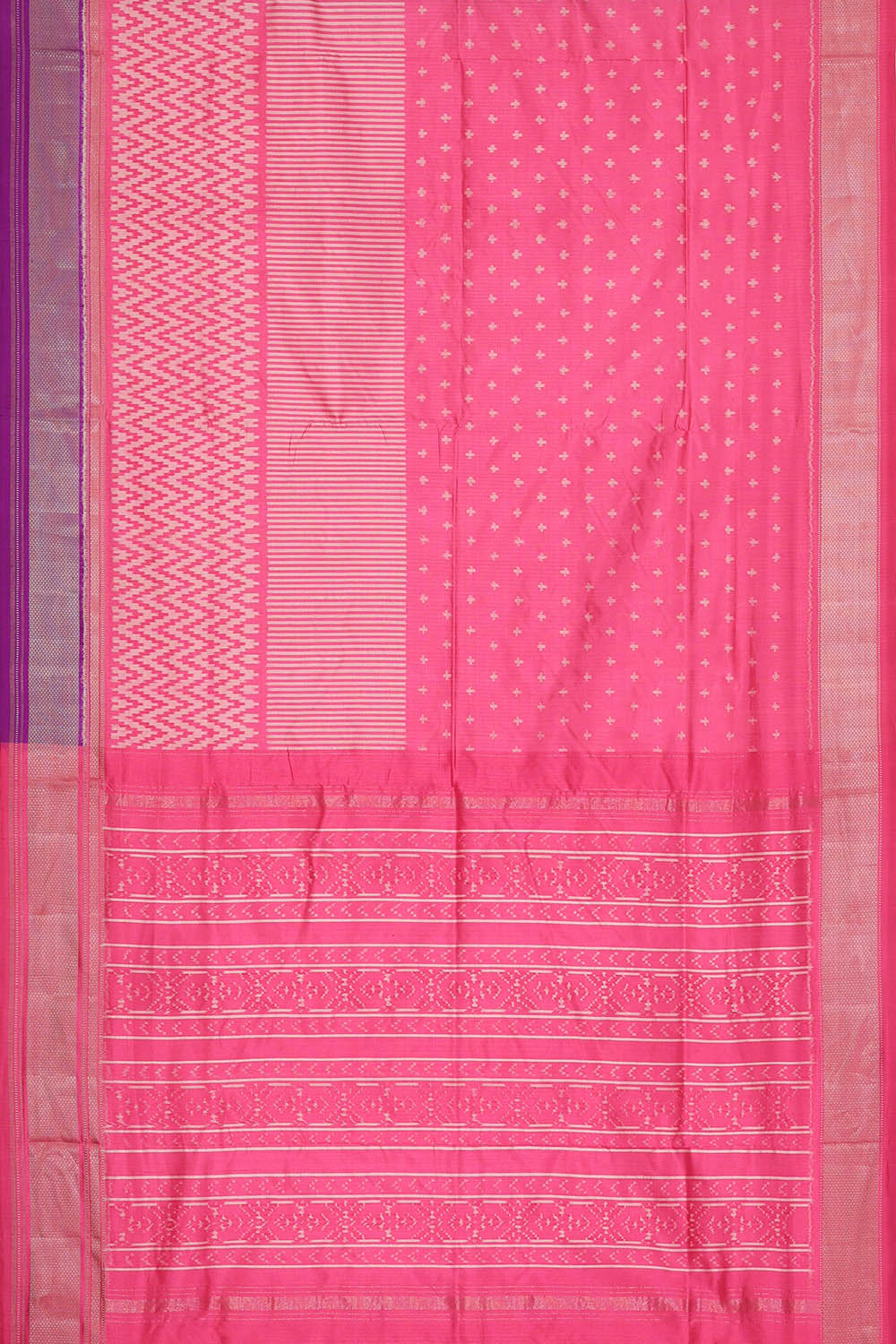 Image of Pochampally Ikat Silk Pink Saree