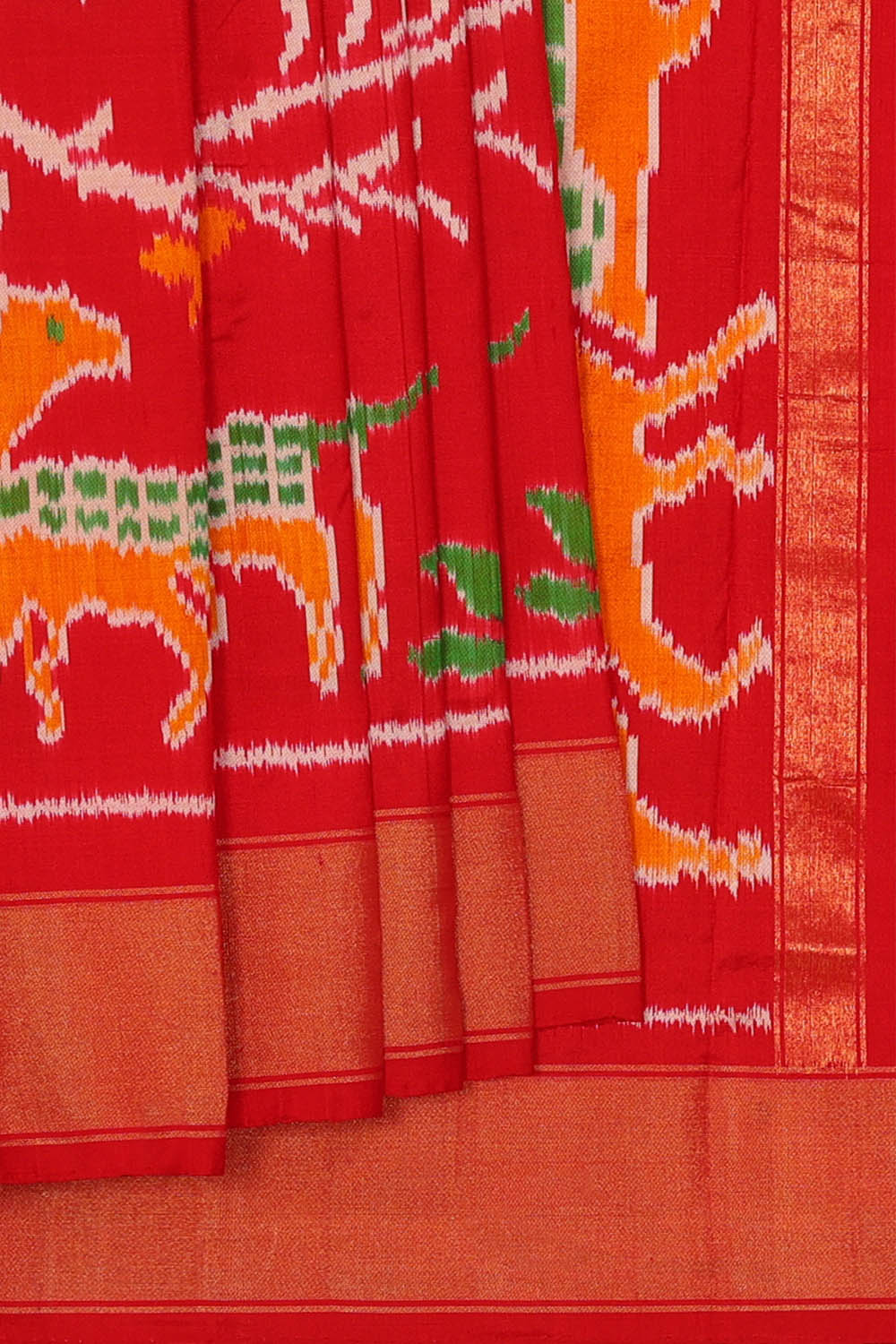 Image of Pochampally Ikat Silk Red Saree