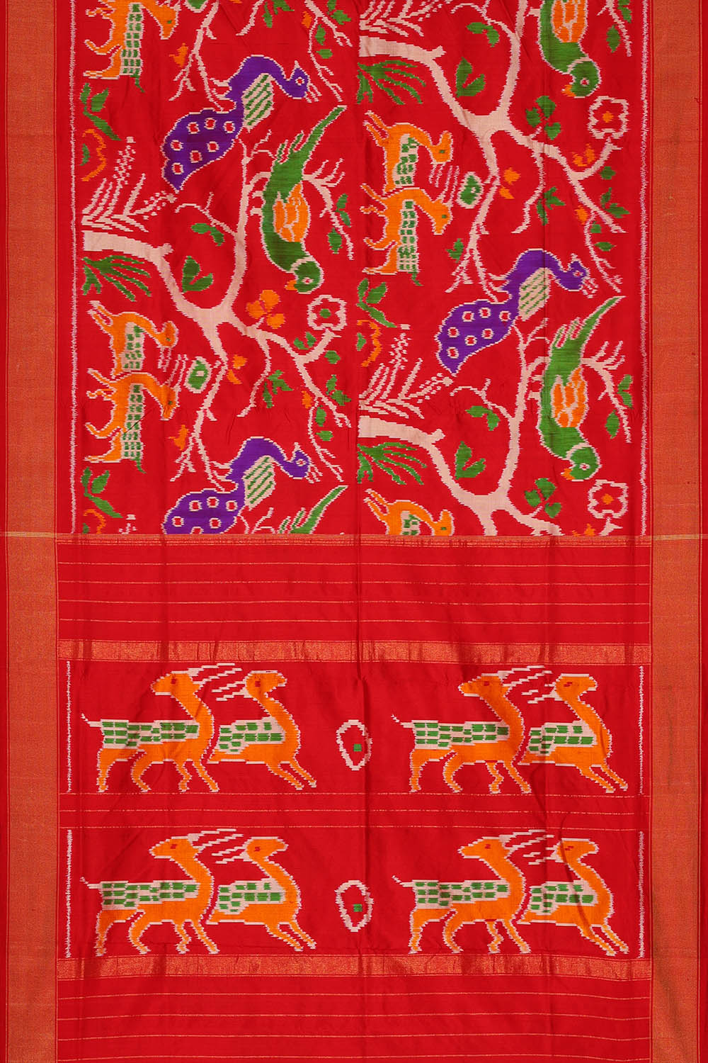 Image of Pochampally Ikat Silk Red Saree