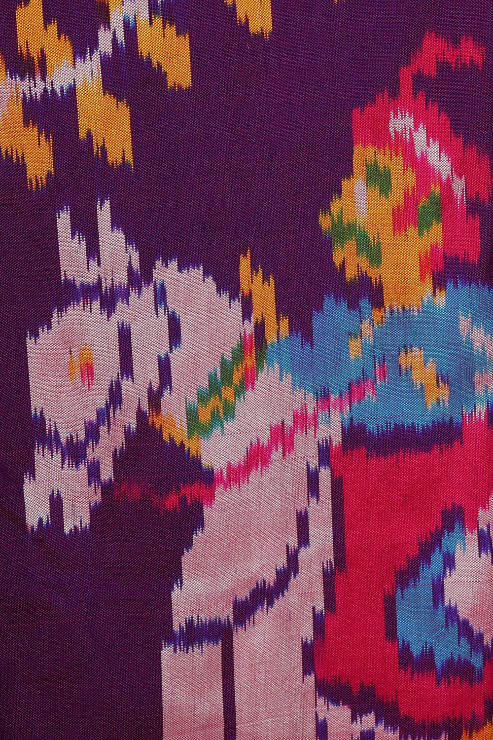 Image of Pochampally Ikat Silk Violet Saree