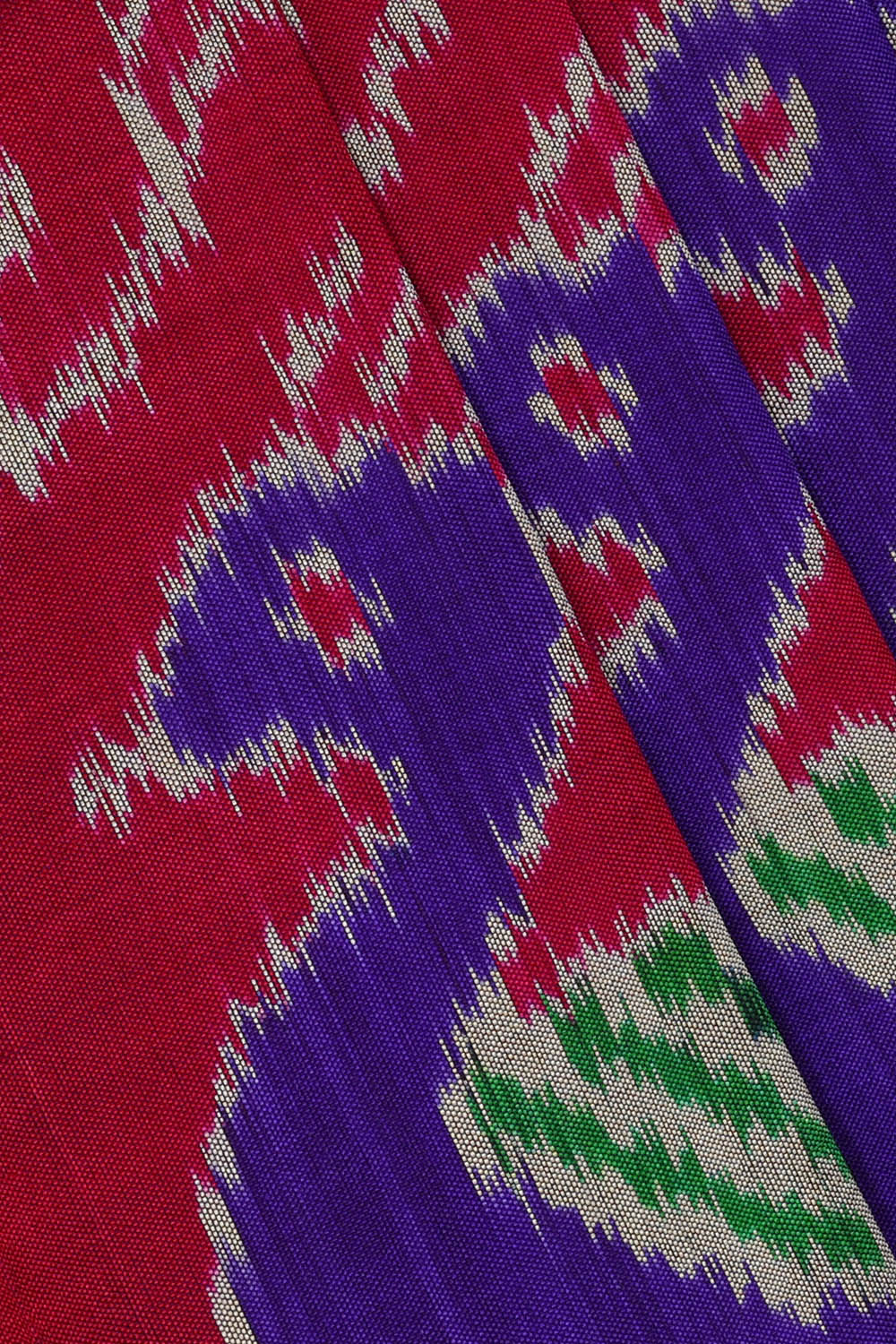 Image of Pochampally Ikat Silk Magenta Saree