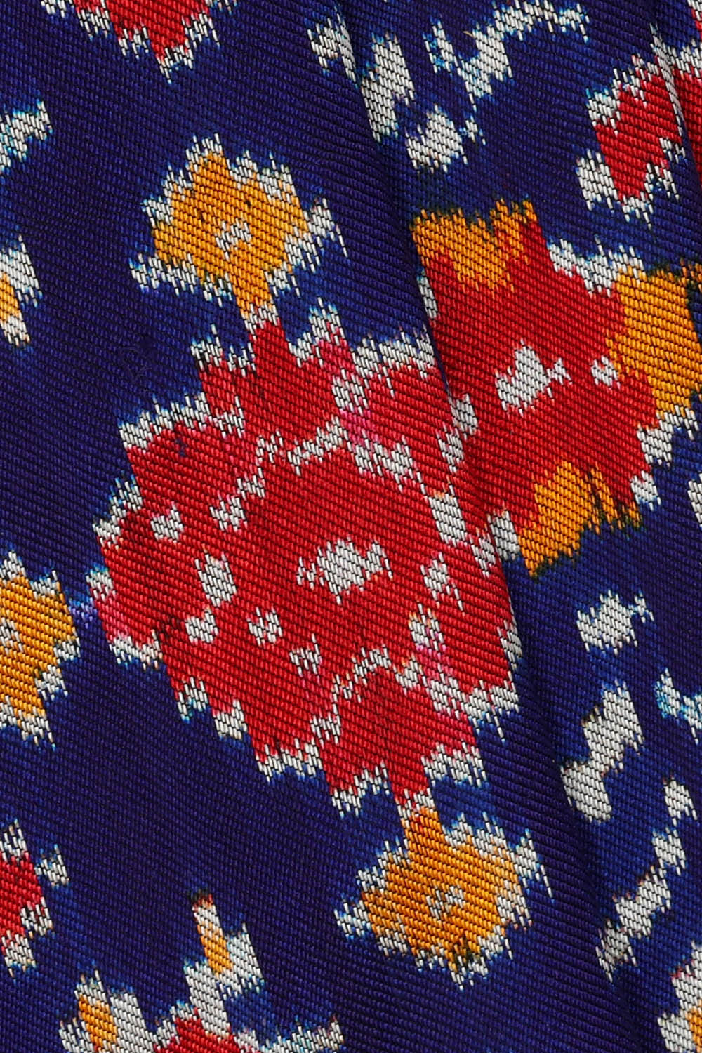 Image of Pochampally Ikat Twill Silk Blue Saree
