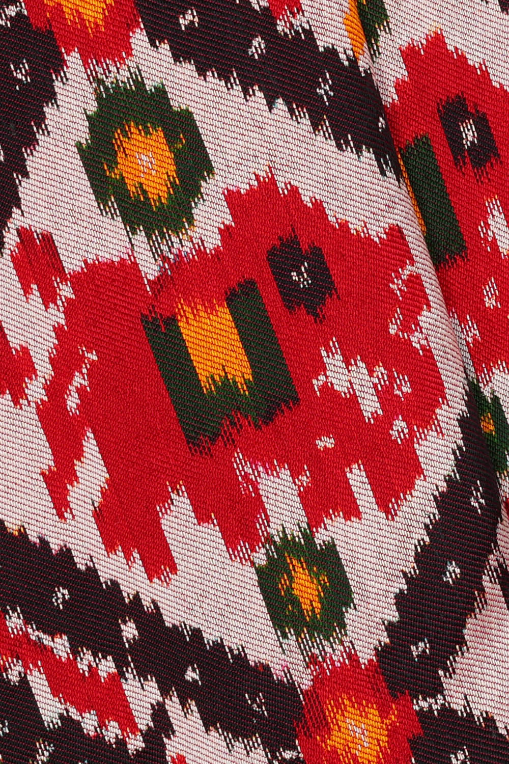 Image of Pochampally Ikat Twill Silk White Saree