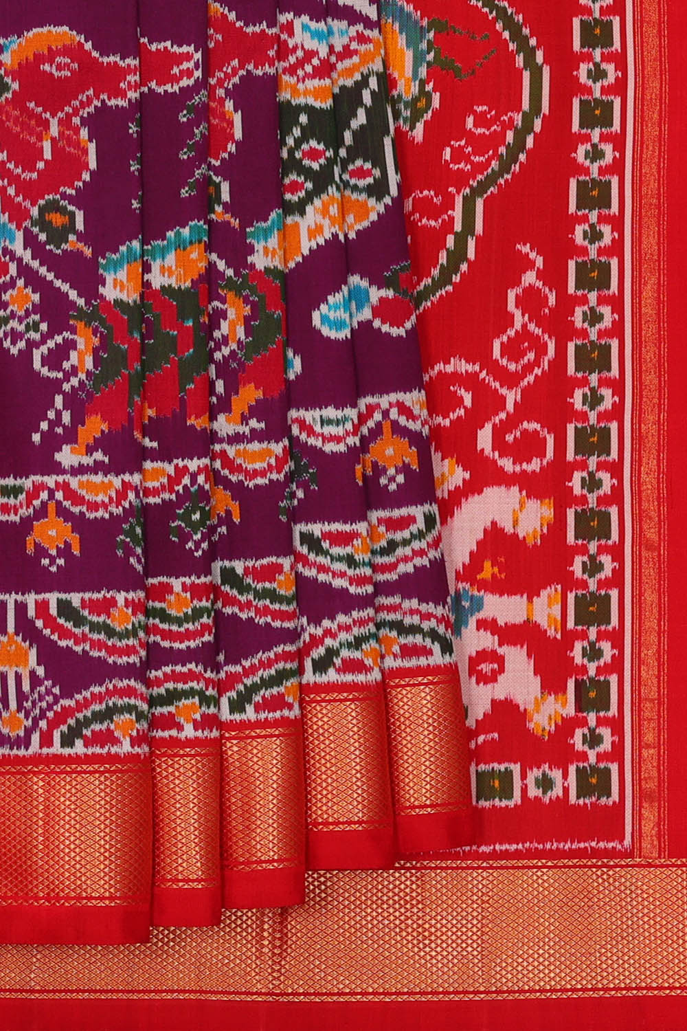 Image of Pochampally Ikat Dark Magenta Saree