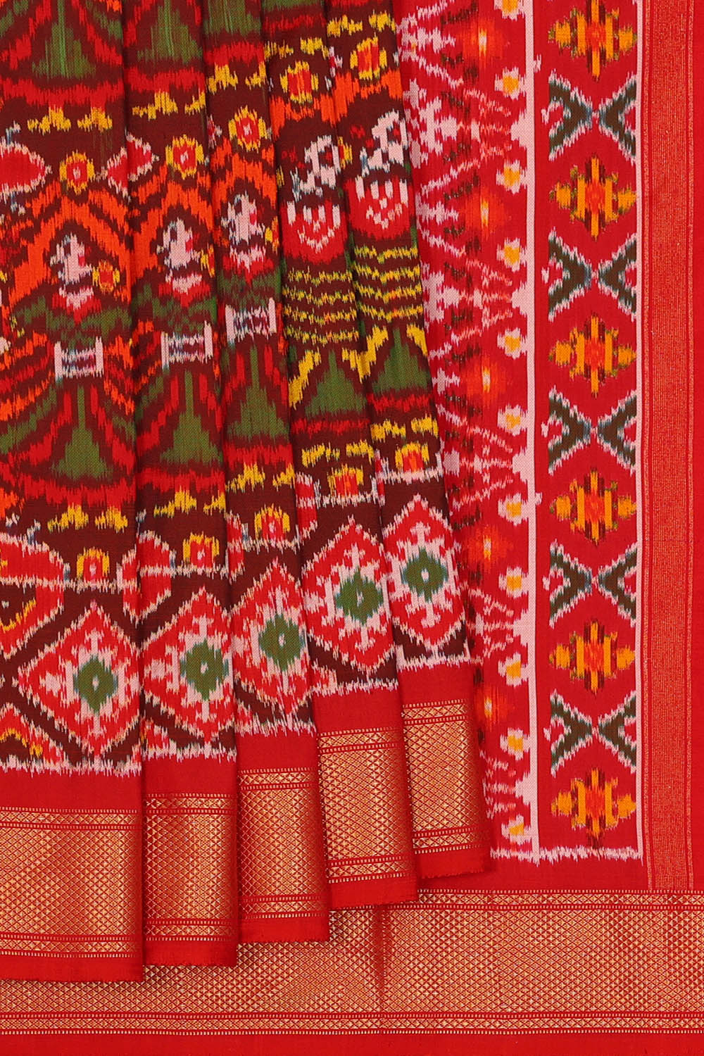 Image of Pochampally Ikat Silk Red Saree