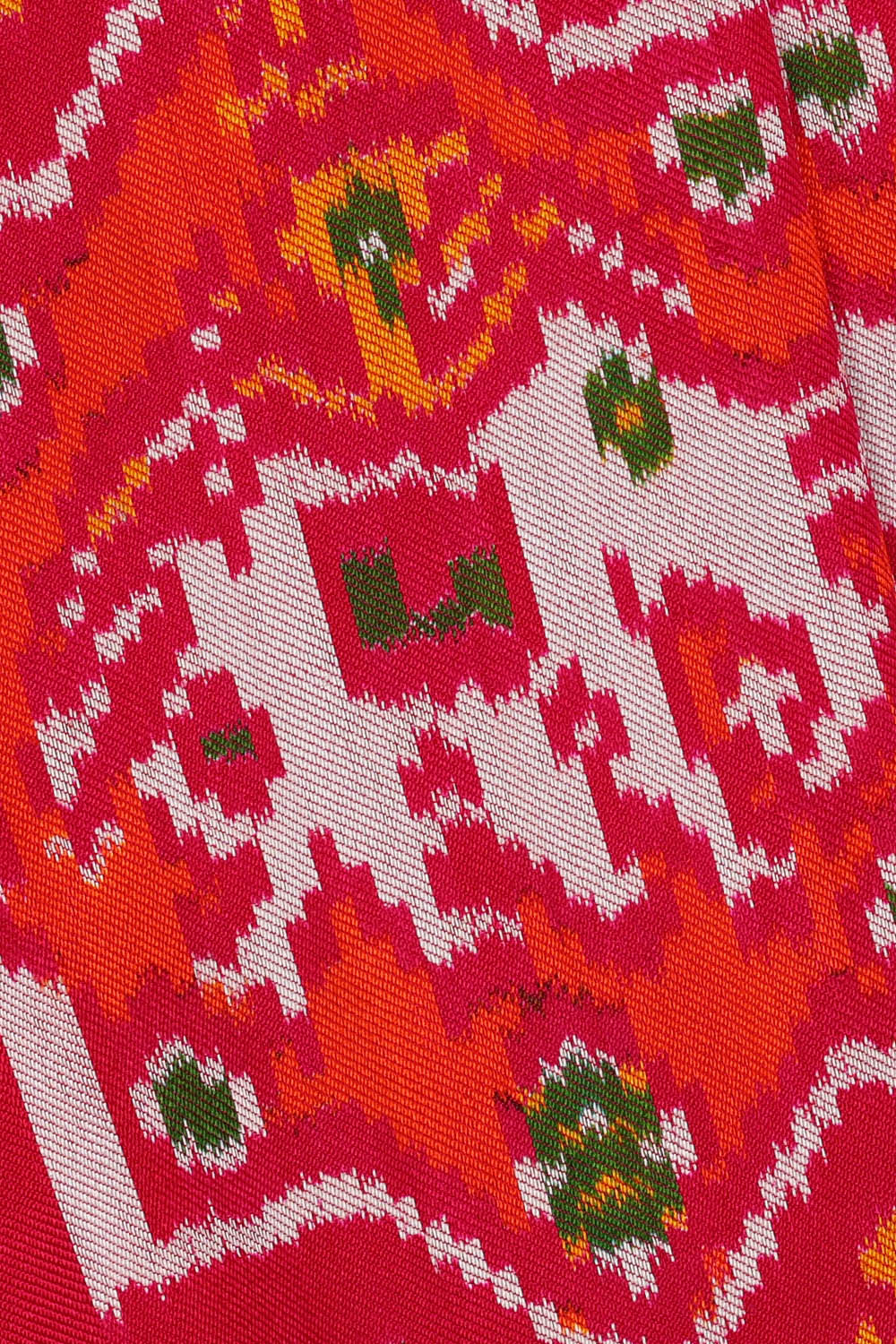 Image of Pochampally Ikat Twill Silk Pink Saree