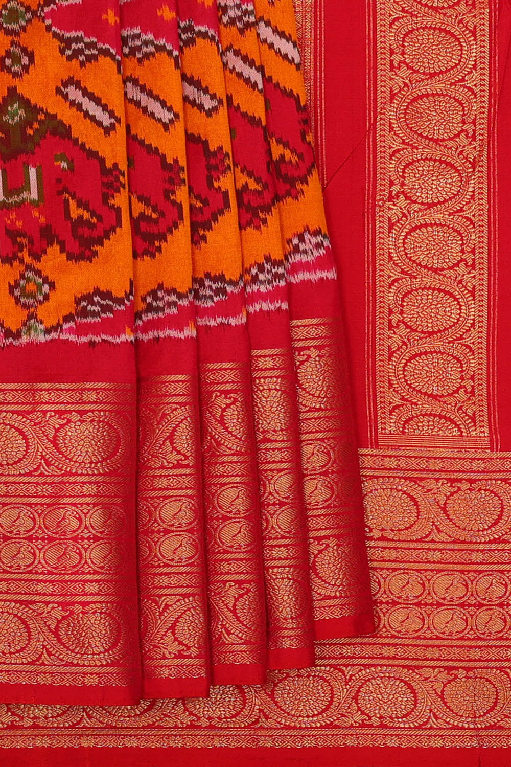 Image of Pochampally Ikat Silk Red Saree