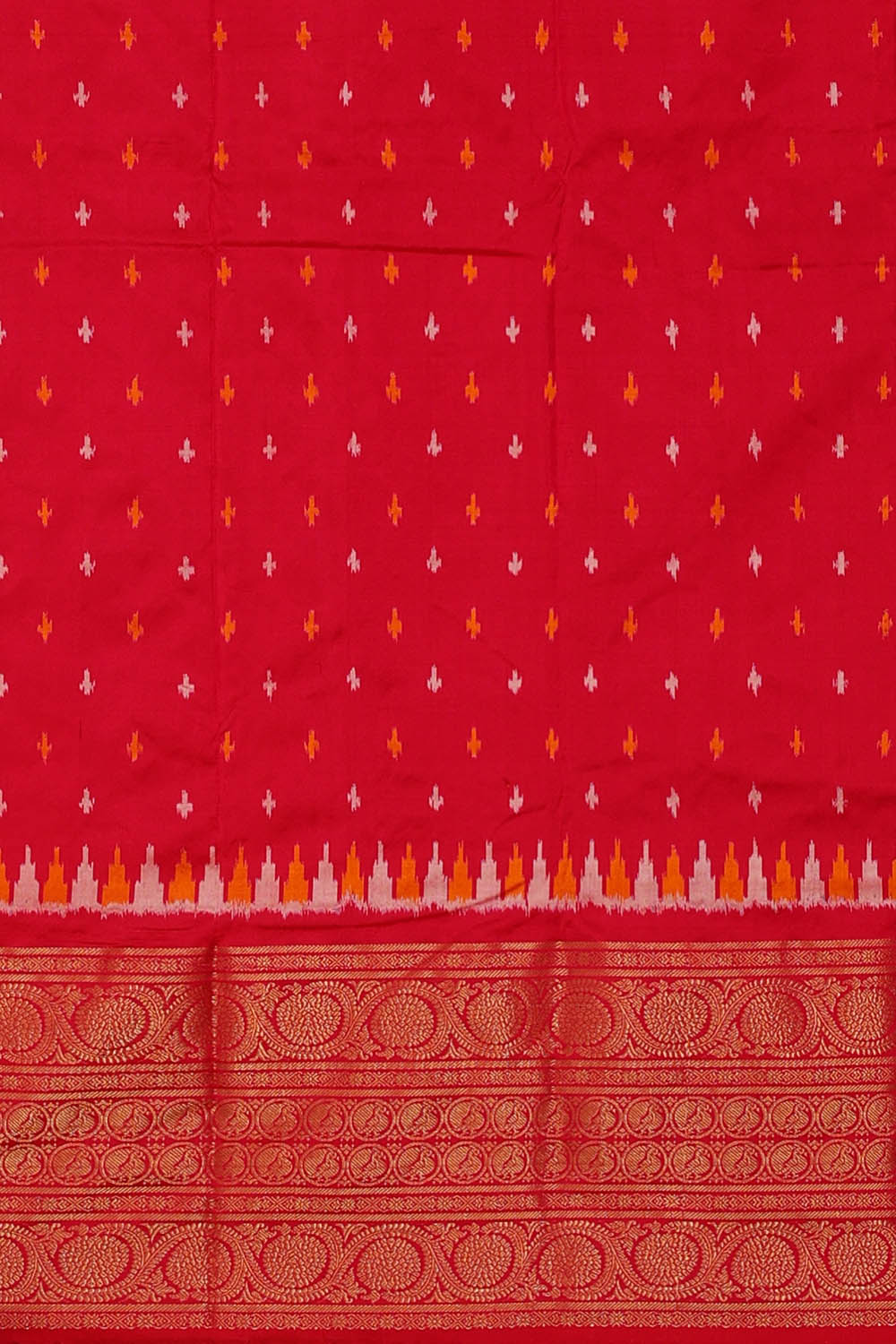Image of Pochampally Ikat Silk Red Saree