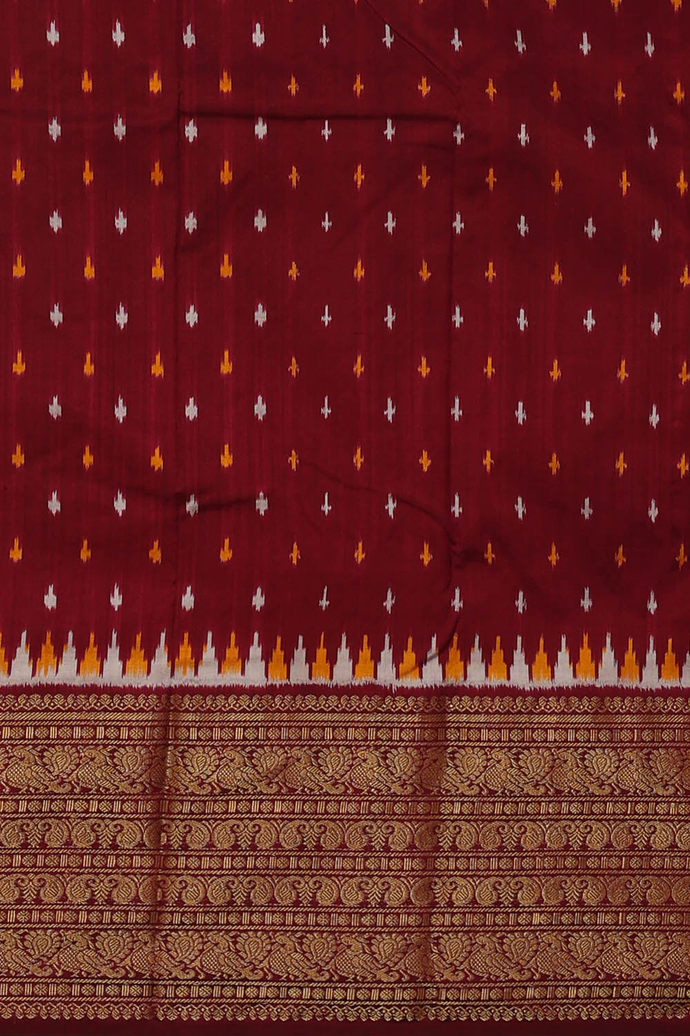 Image of Pochampally Ikat Silk Brown Saree