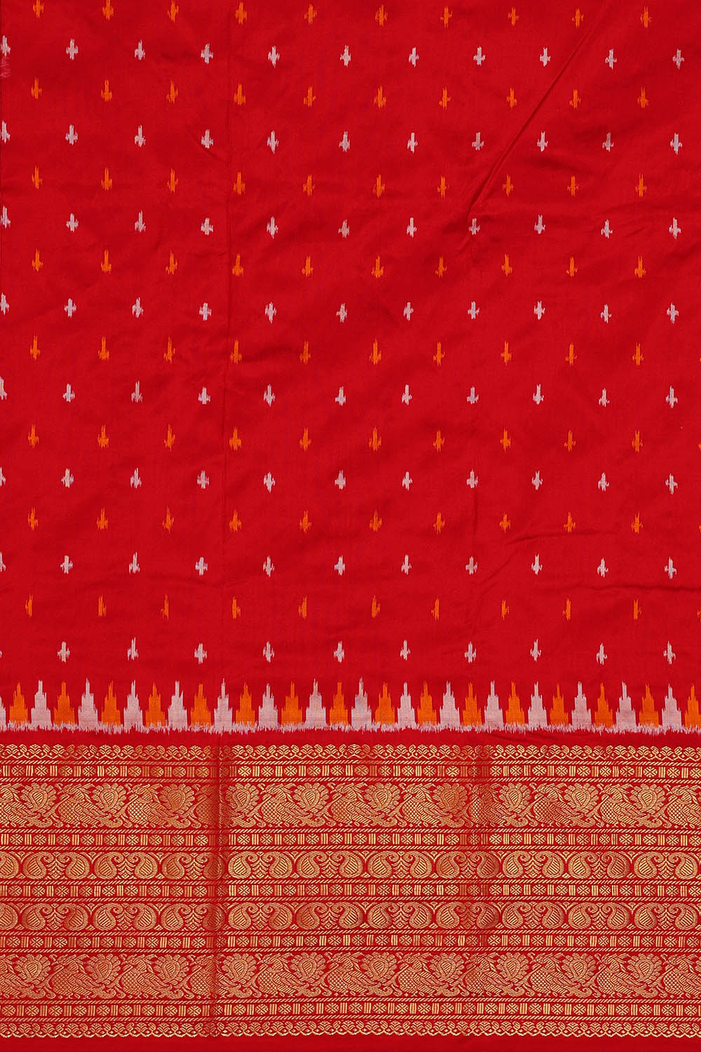 Image of Pochampally Ikat Silk Multi-Coloured Saree