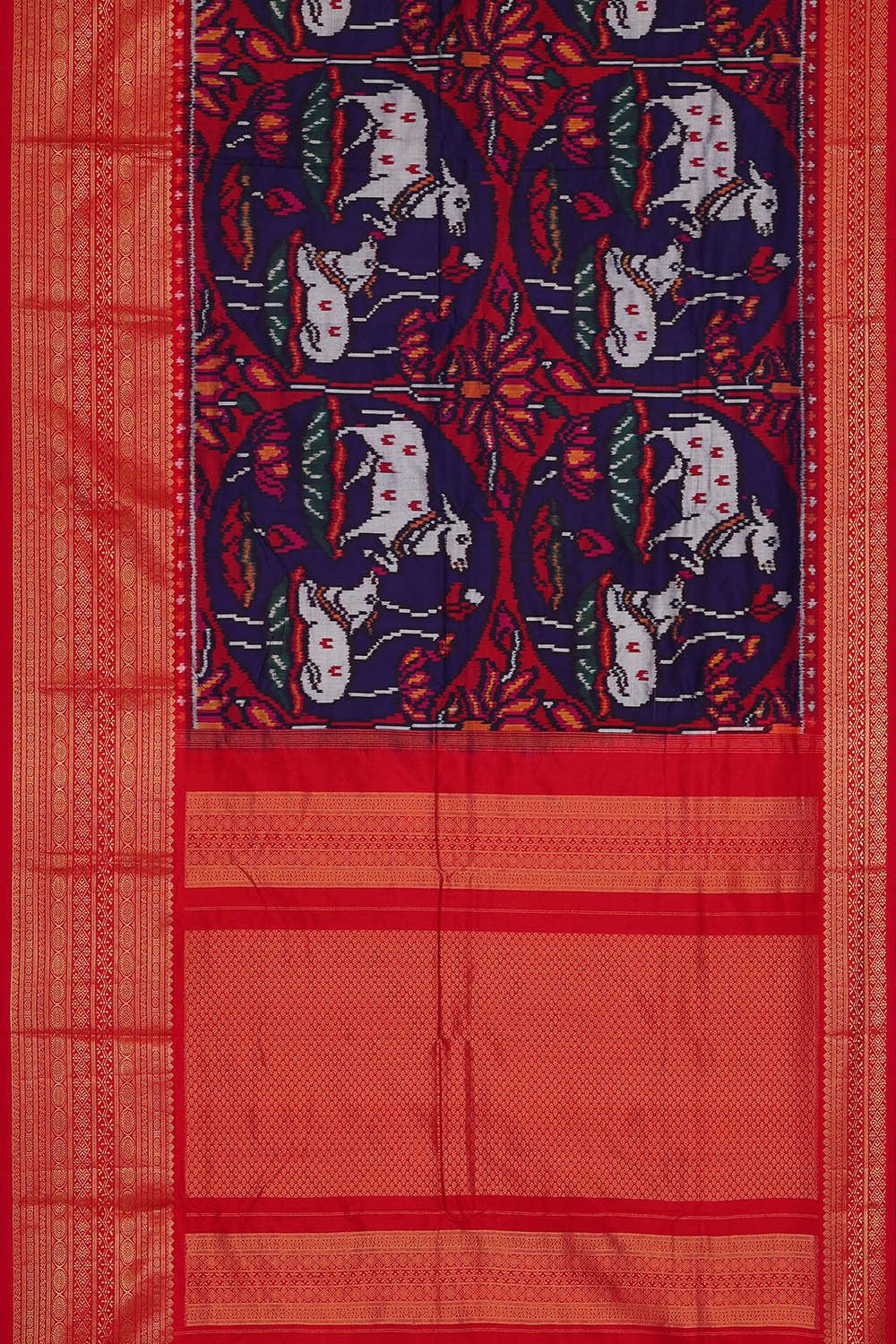 Image of Pochampally Ikat Silk Violet Saree