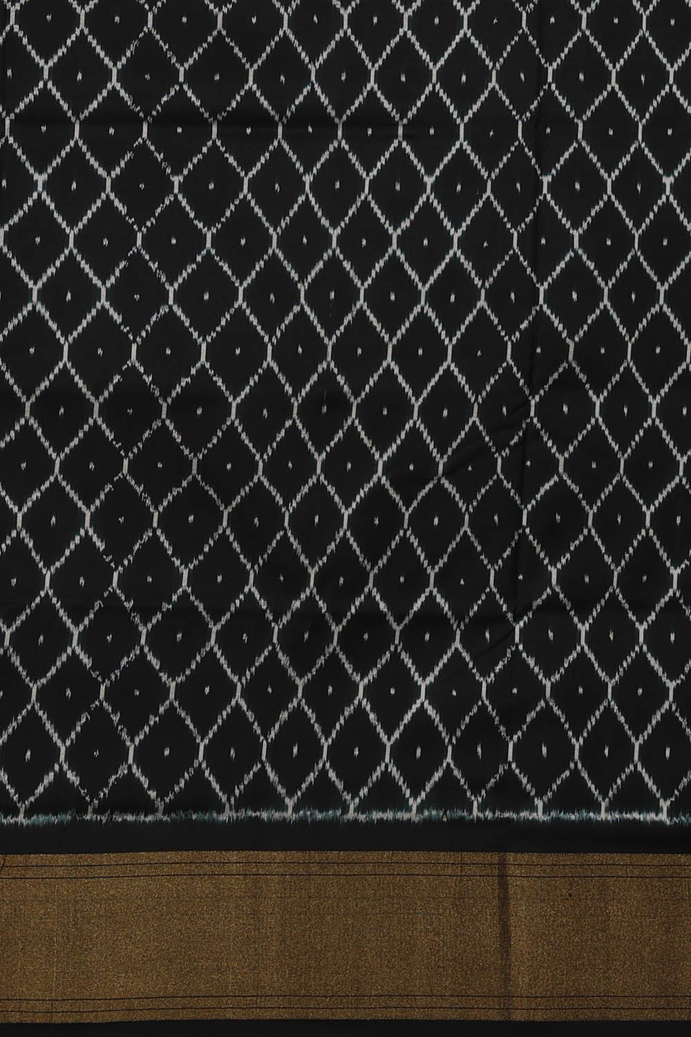 Image of Pochampally Ikat Silk Cream Saree