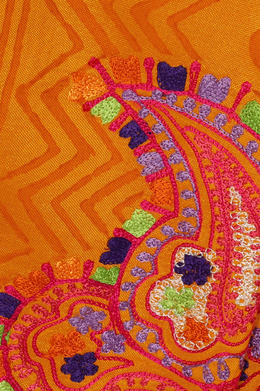 Image of Pochampally Ikat Silk Mustard Yellow Saree