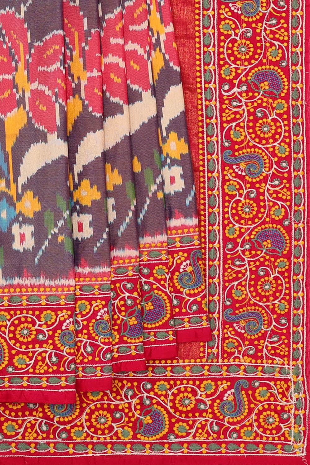 Image of Pochampally Ikat Silk Violet Saree