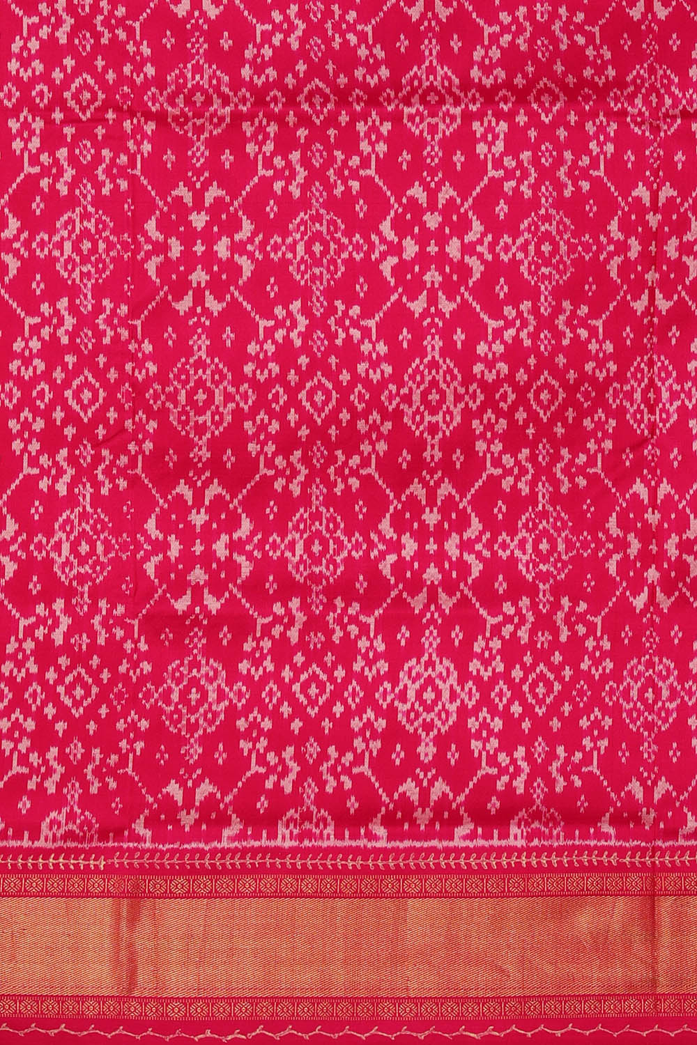 Image of Pochampally Ikat Silk Cream Saree