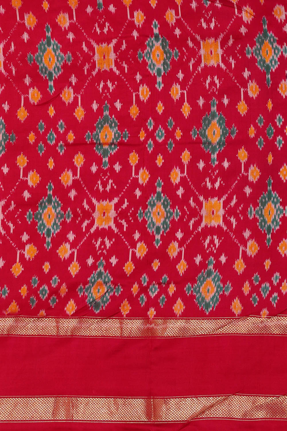 Image of Pochampally Ikat Silk Blue Saree