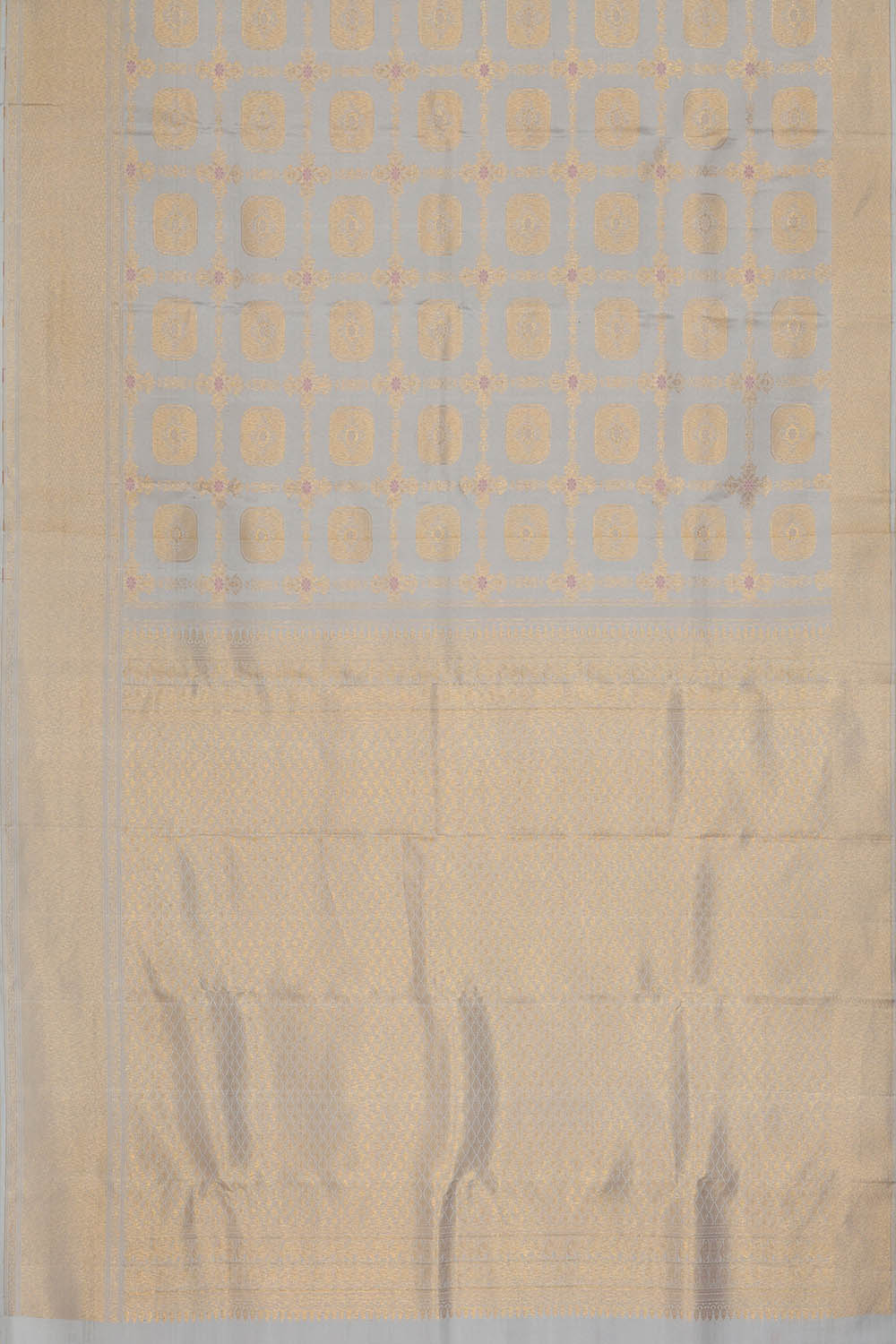 Image of Silver-Grey Kanchipattu Brocade Saree
