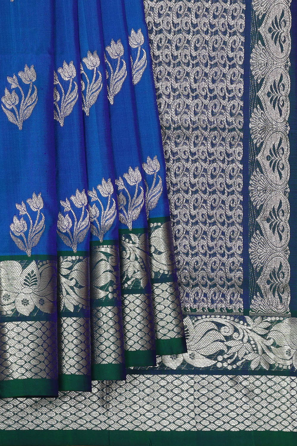 Image of Venkatagiri Silk Blue Saree