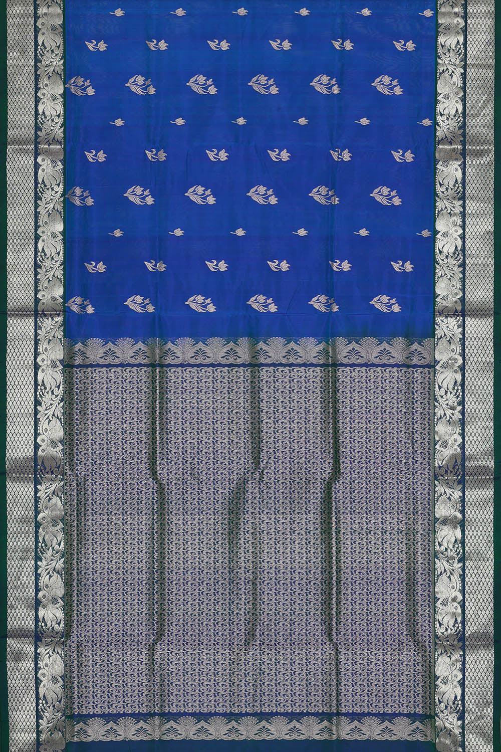 Image of Venkatagiri Silk Blue Saree