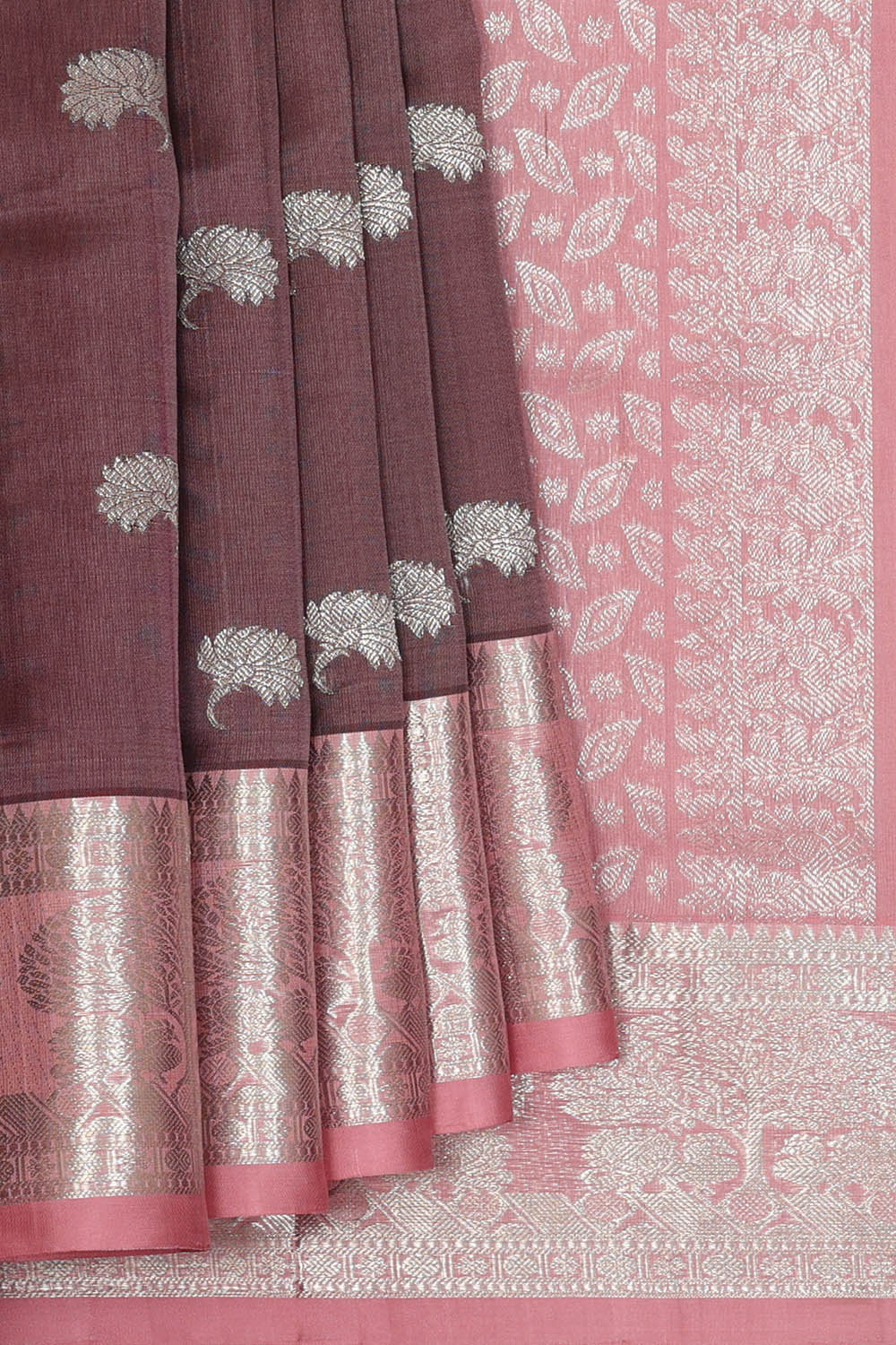 Image of Venkatagiri Silk Light Brown Saree