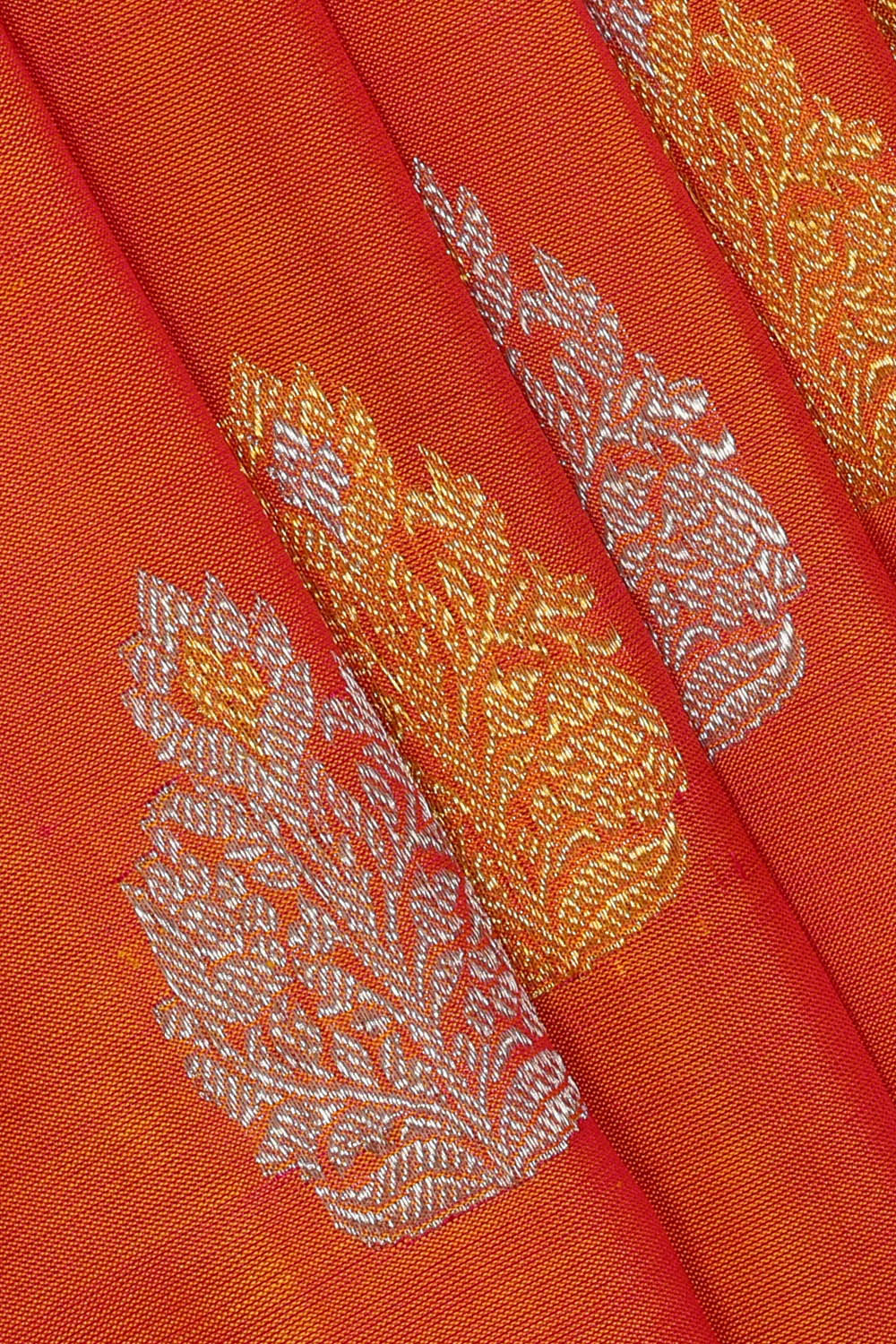 Image of Venkatagiri Silk Orange Saree
