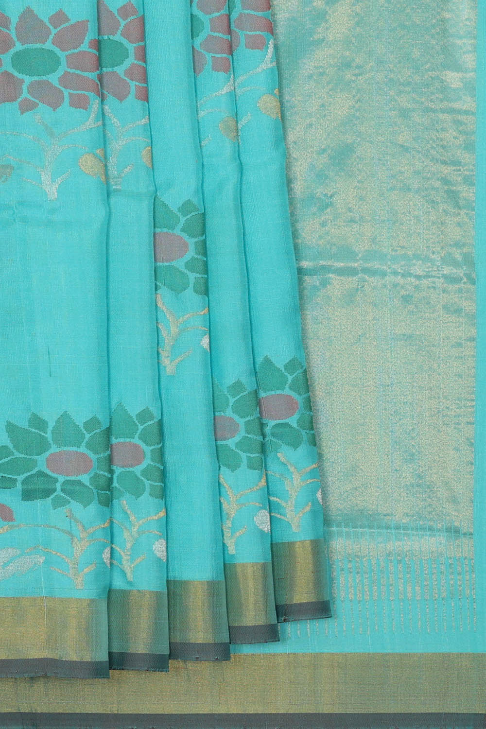 Image of Sky-Blue Uppada Silk Saree