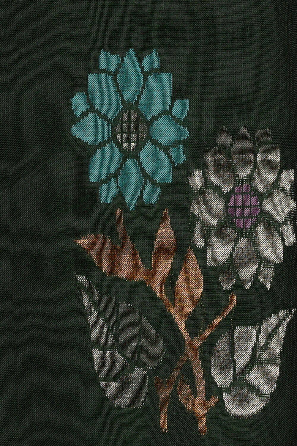 Image of Bottle-Green Uppada Silk Saree