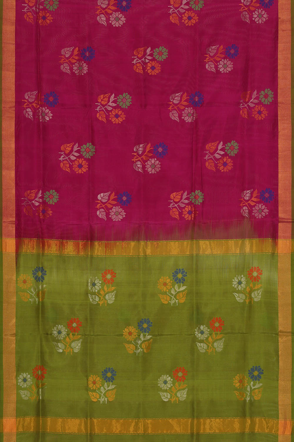 Image of Magenta-Pink Uppada Silk Saree