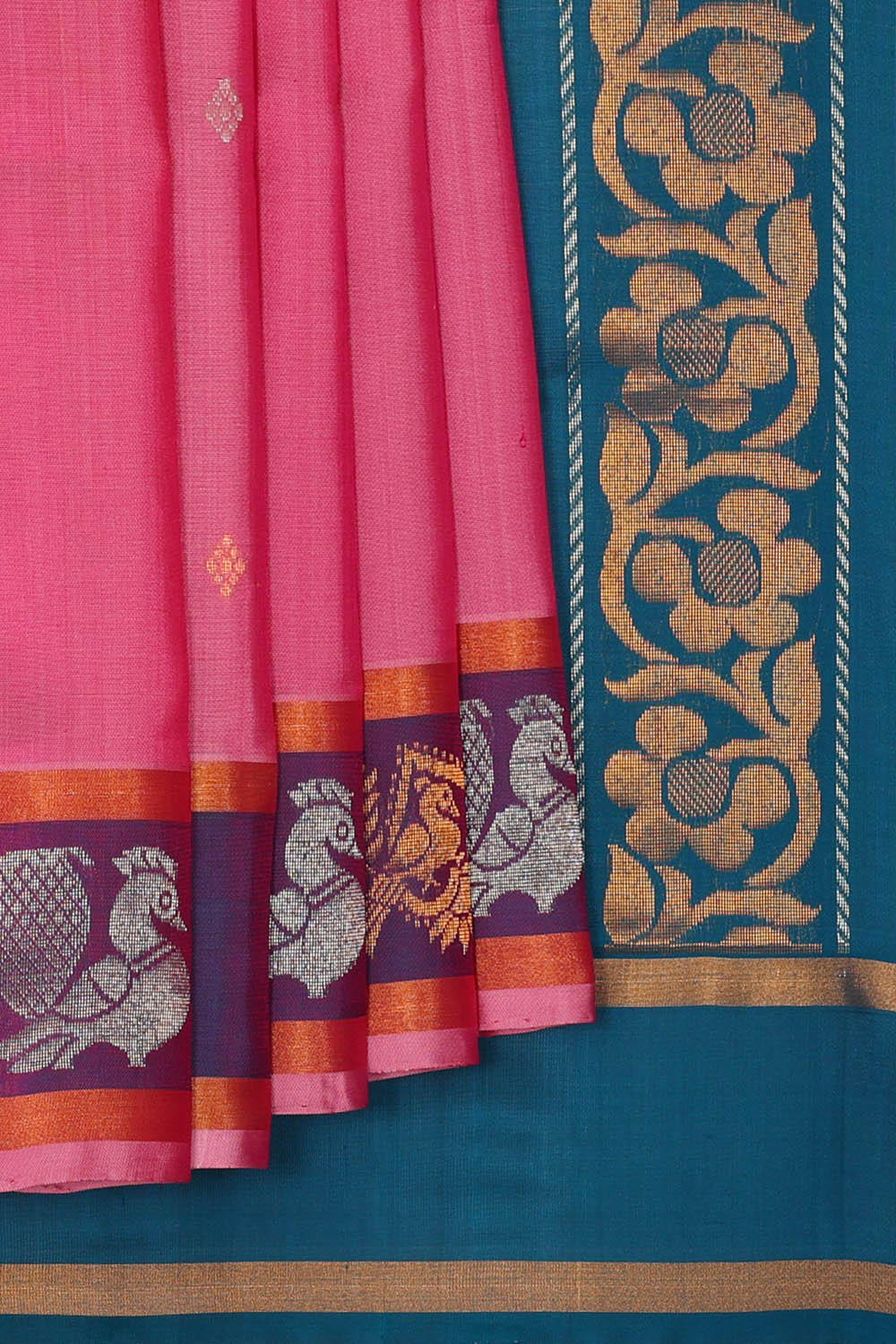 Image of Lotus-Pink Uppada Silk Saree