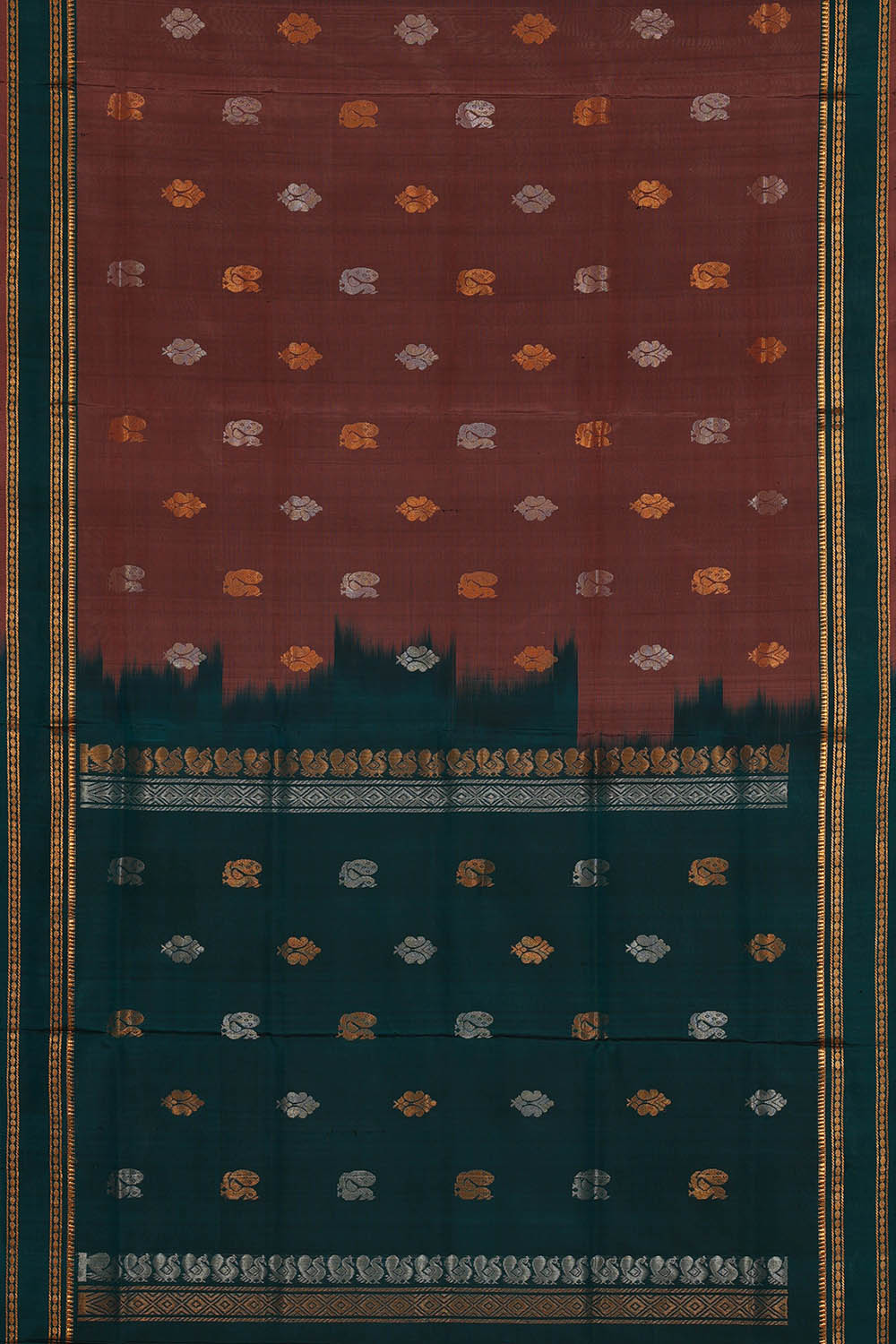 Image of Mauve-Brown Uppada Silk Saree