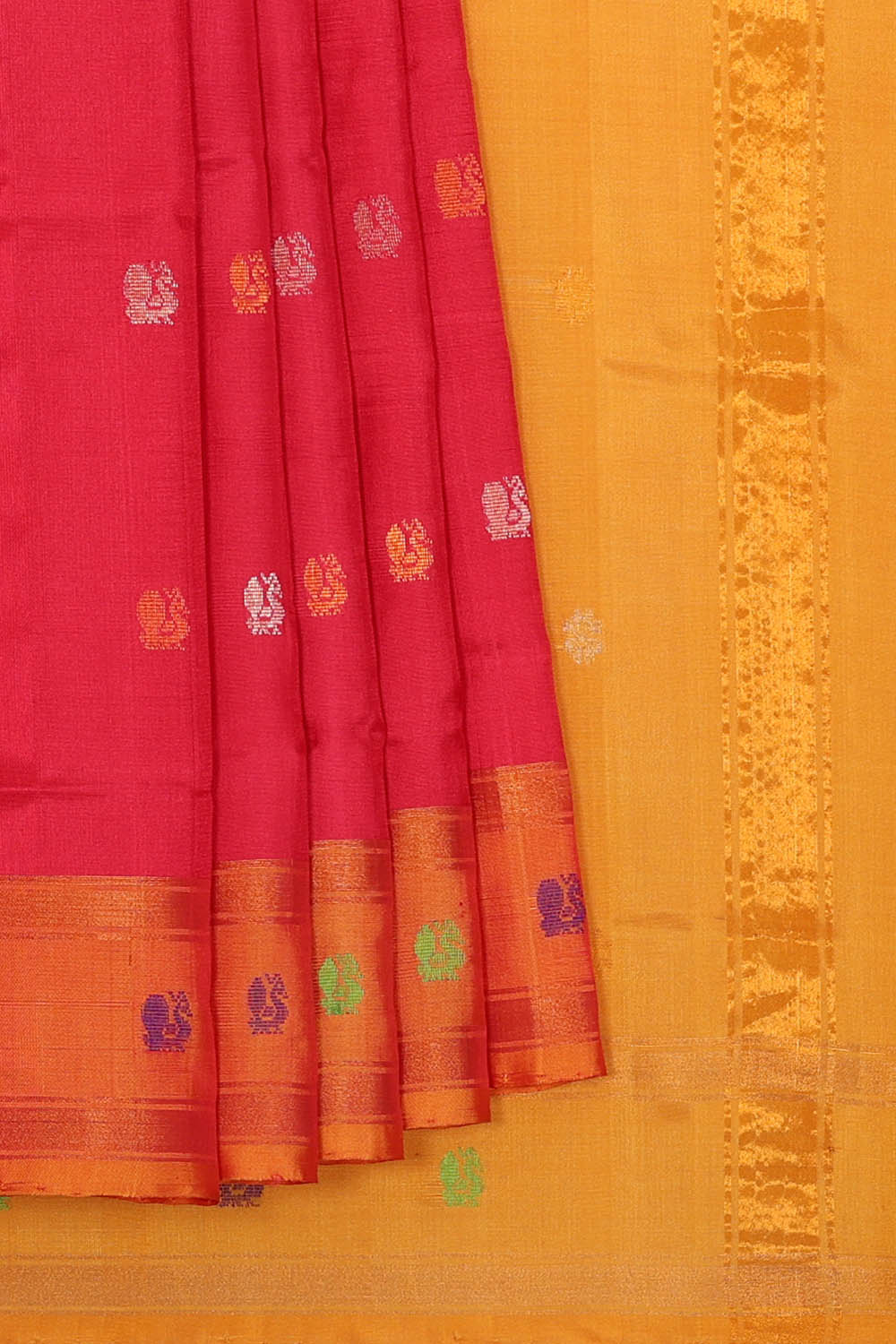 Image of Fuchsia-Pink Uppada Silk Saree