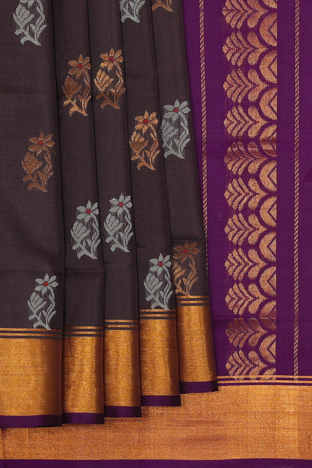 Image of Grey Uppada Silk Saree