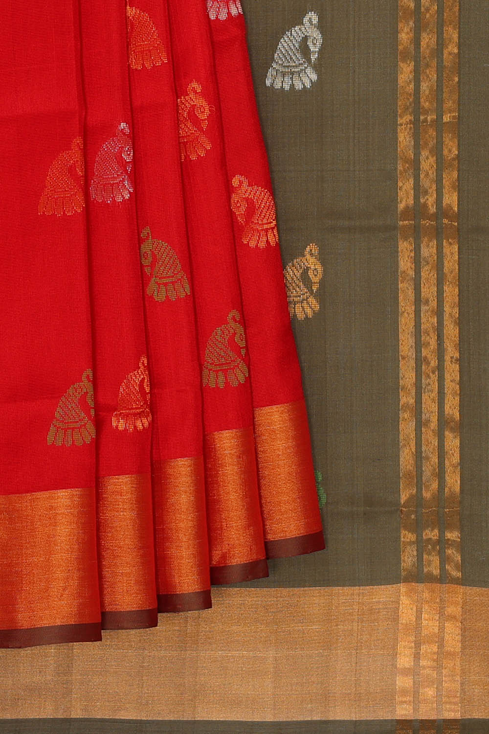 Image of Uppada Silk Red Saree