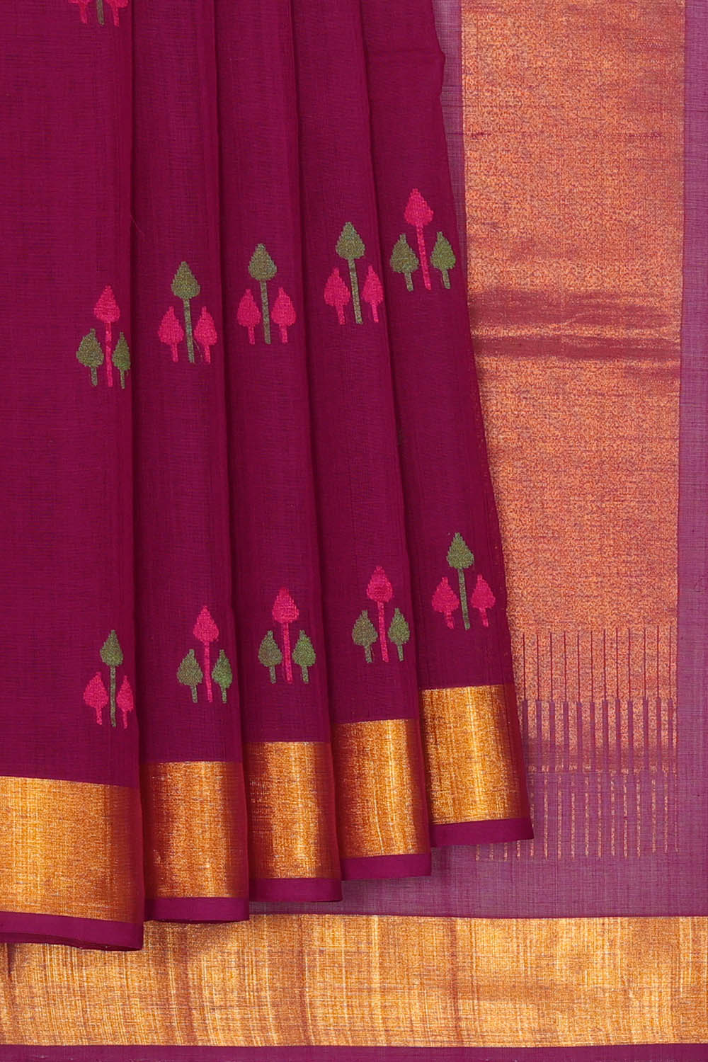 Image of Plum-Purple Uppada Cotton Saree