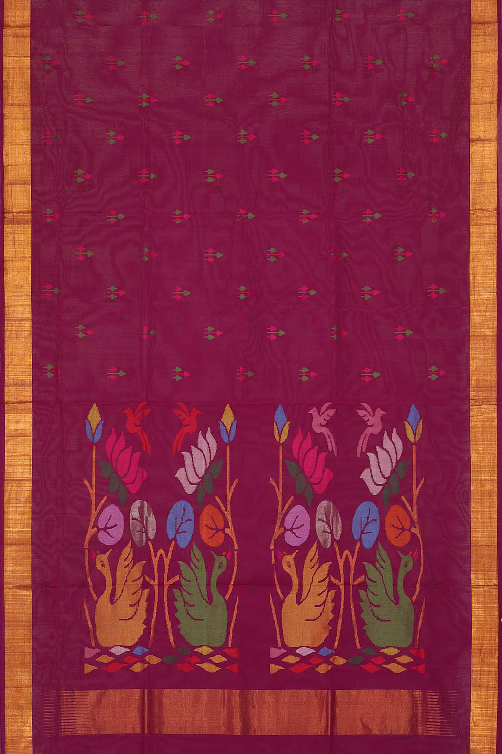 Image of Plum-Purple Uppada Cotton Saree