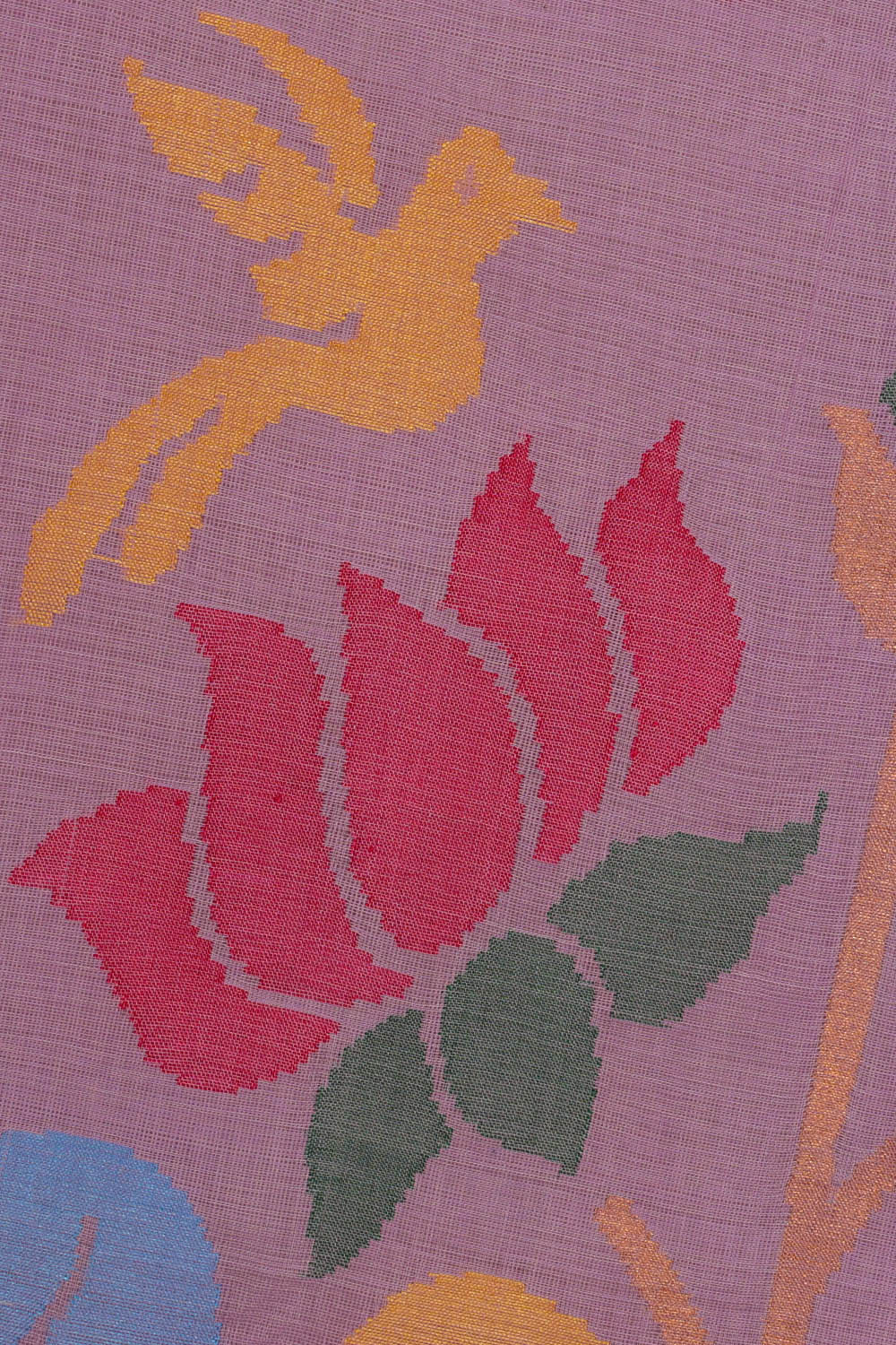 Image of Lavender-Purple Uppada Cotton Saree