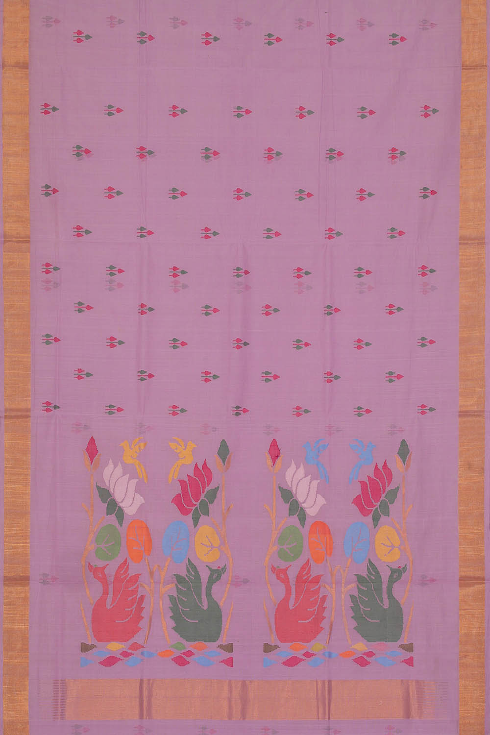 Image of Lavender-Purple Uppada Cotton Saree