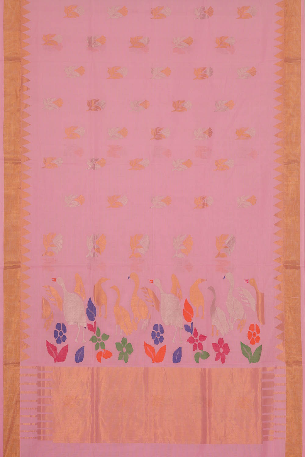 Image of Lavender-Pink Uppada Cotton Saree