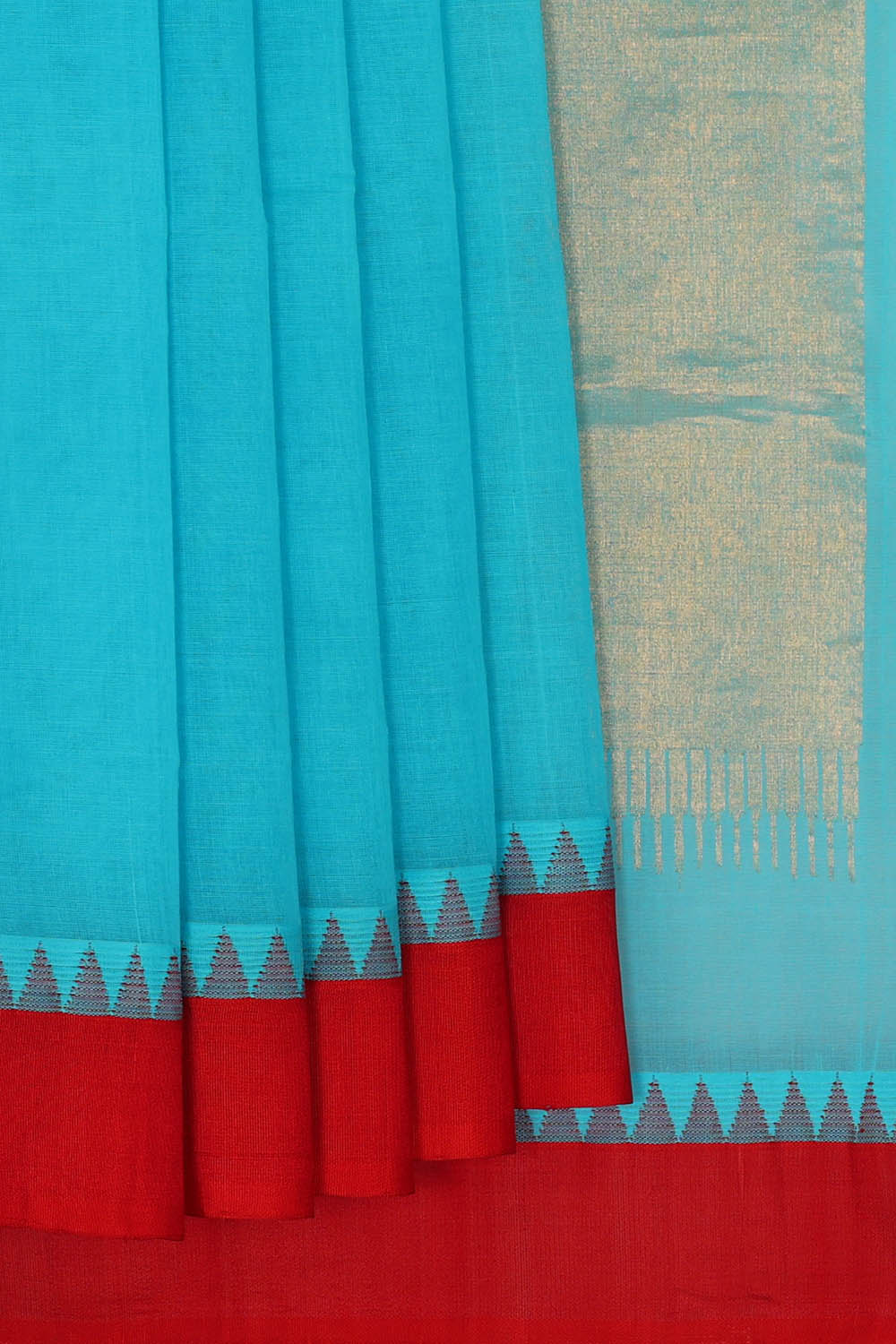 Image of Sky-Blue Uppada Cotton Saree