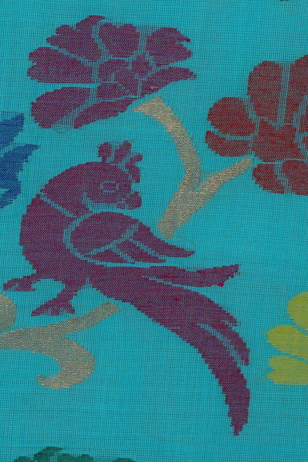Image of Sky-Blue Uppada Cotton Saree