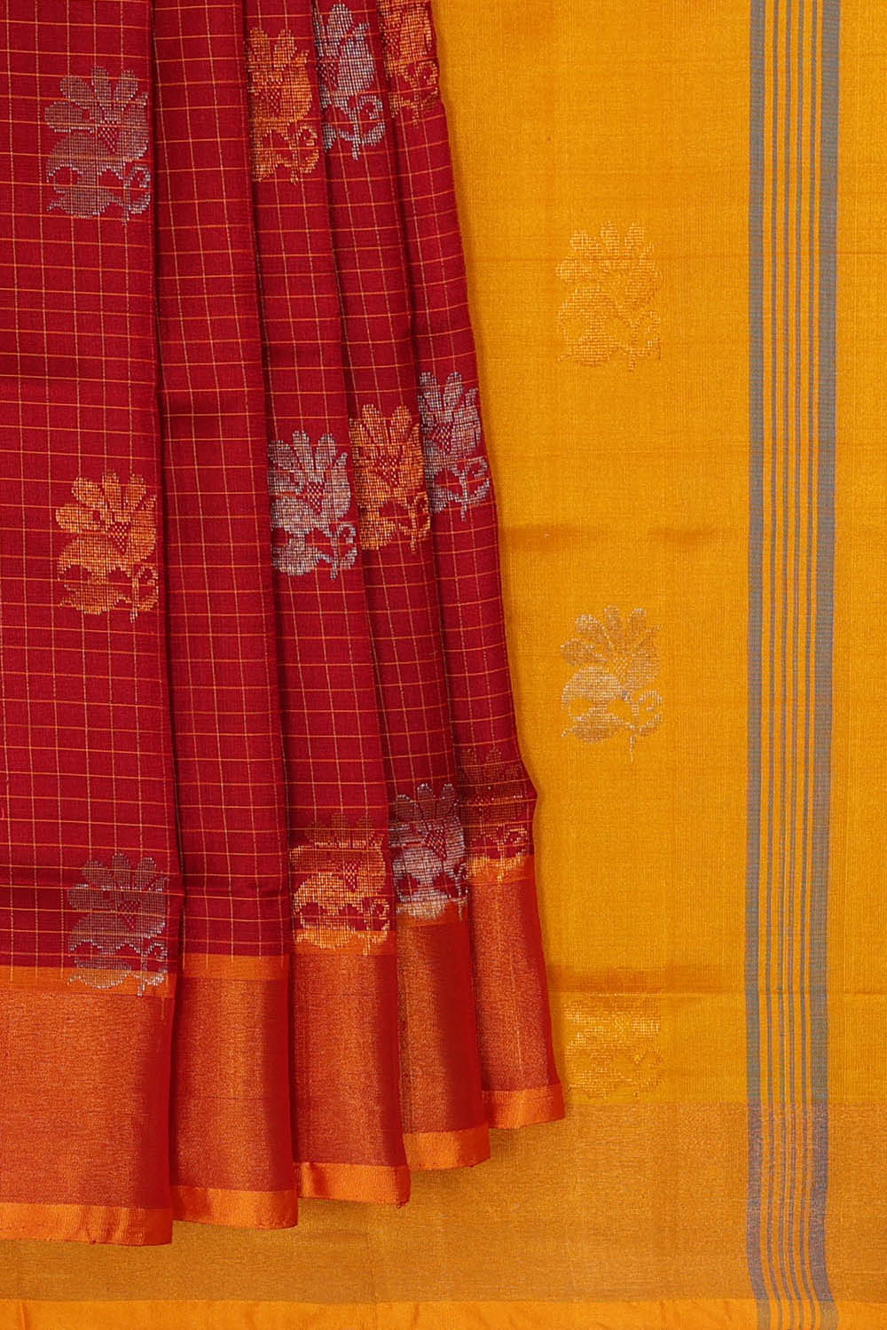 Image of Uppada Silk Maroon Saree
