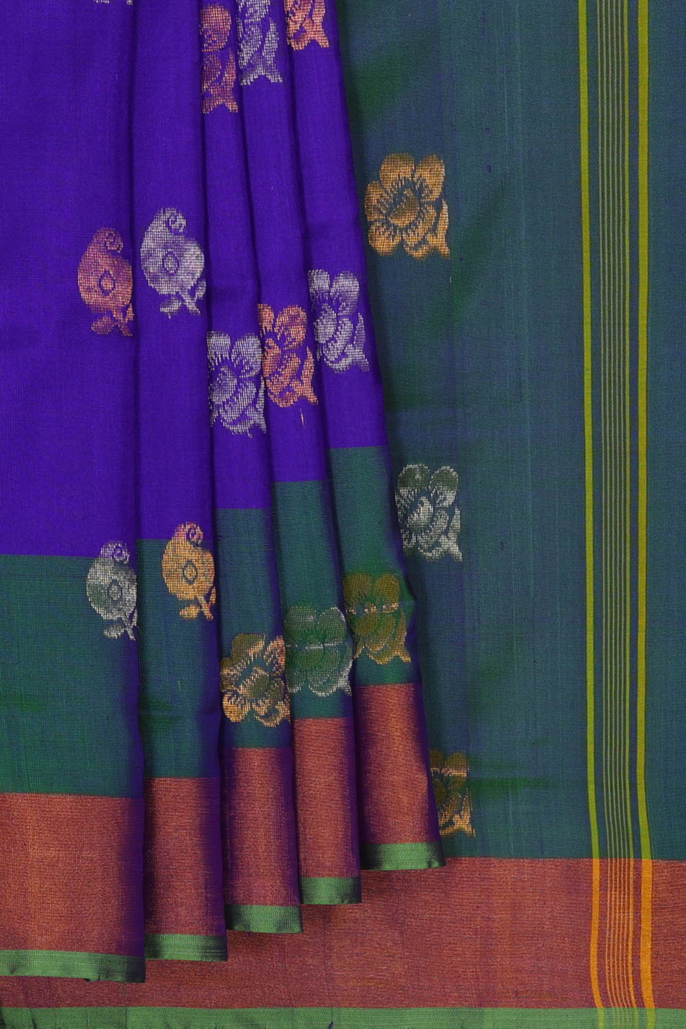 Image of Uppada Silk Blue Saree