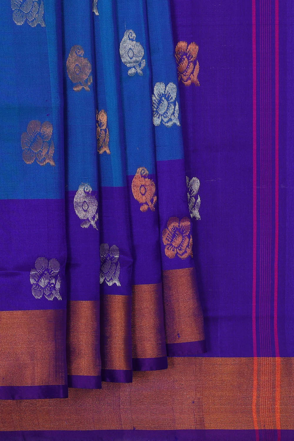 Image of Uppada Silk Blue Saree