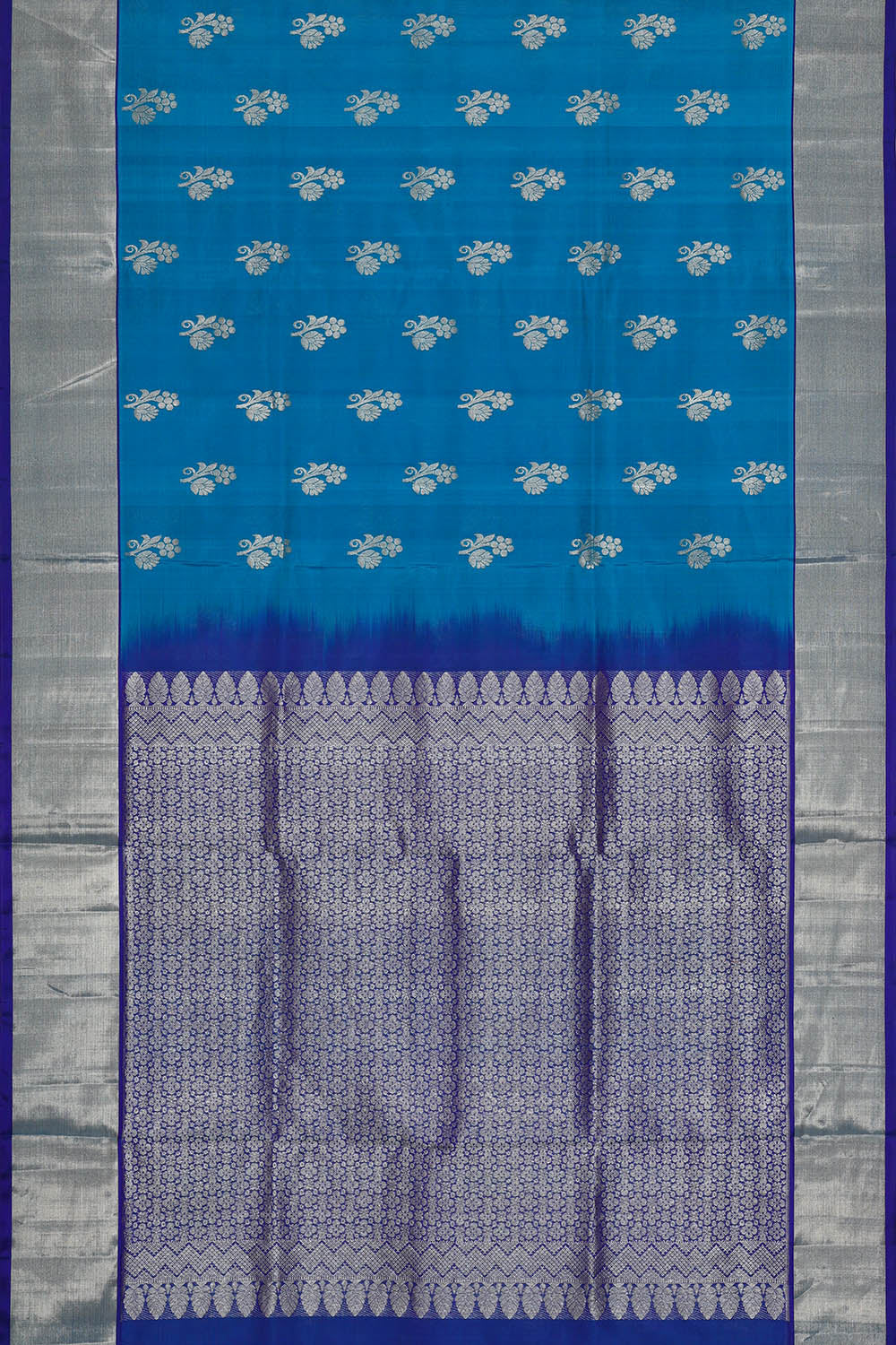 Image of Venkatagiri Silk Blue Saree