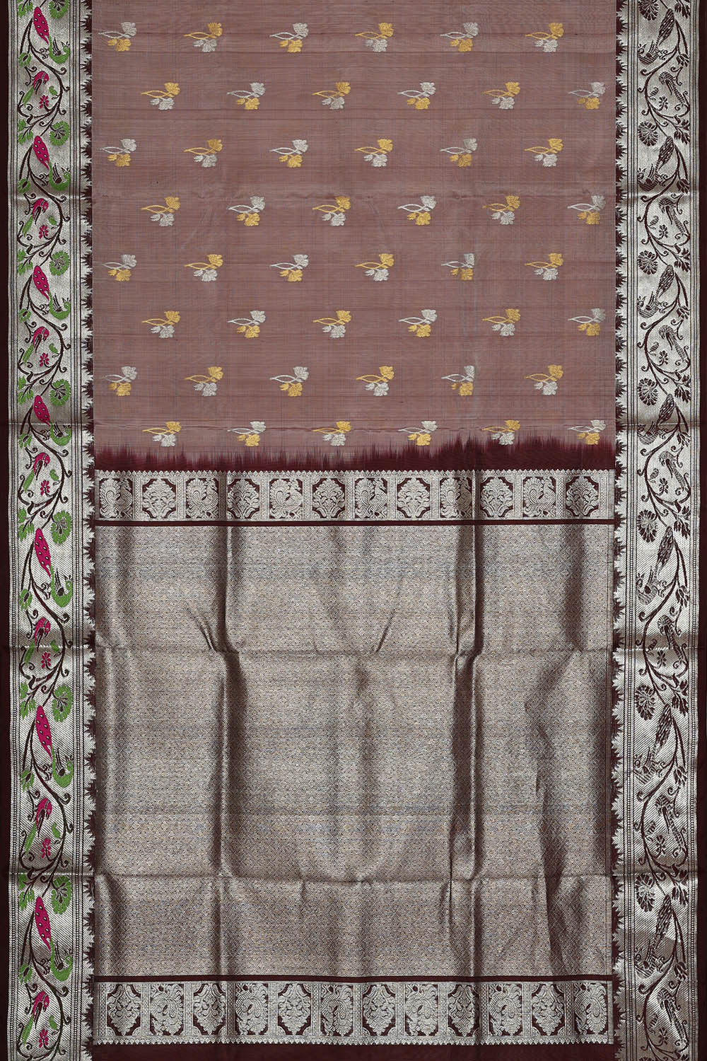 Image of Venkatagiri Silk Light Brown Saree