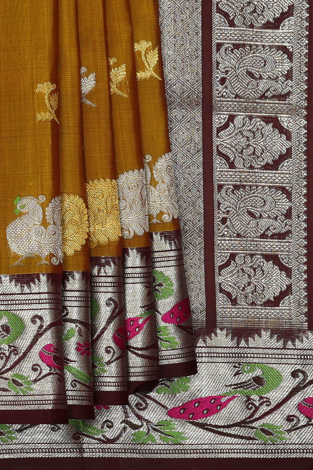 Image of Venkatagiri Silk Green Saree